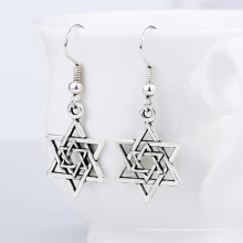 einfache klassische Legierung Damen Ohrringe Hexagram Schmuck Einkäufer, Davidstern Damen Schmuck Ohrringe